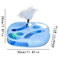 Cat Toy Ball Track Cat Track Ball Toy With Feathers Interactive Kitten Game For Home Boredom Relief Exercise Entertainment Zpaxo Blue China Mainland