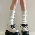 Grey Slouchy Retro Knit Socks Harajuku Loose Leg Warmers Mid-calf JK