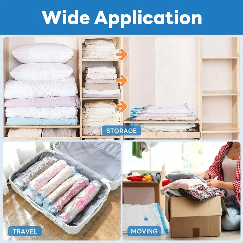 Large Capacity Vacuum Storage Bags for Clothes,Bedding,Space Saving Bags Storage Space Saver Compression Bags Vacuum Seal Packet Zpaxo