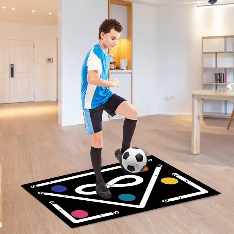 Soccer Ball Control Training Mat – Digital Guidance & Rubber Base