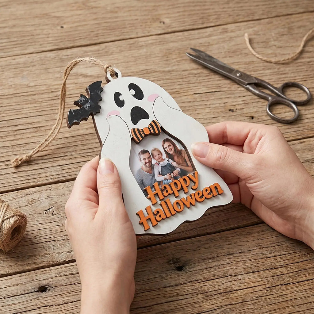 Picture Frame Ghost 5 Wood Halloween Decoration Hangable Photo