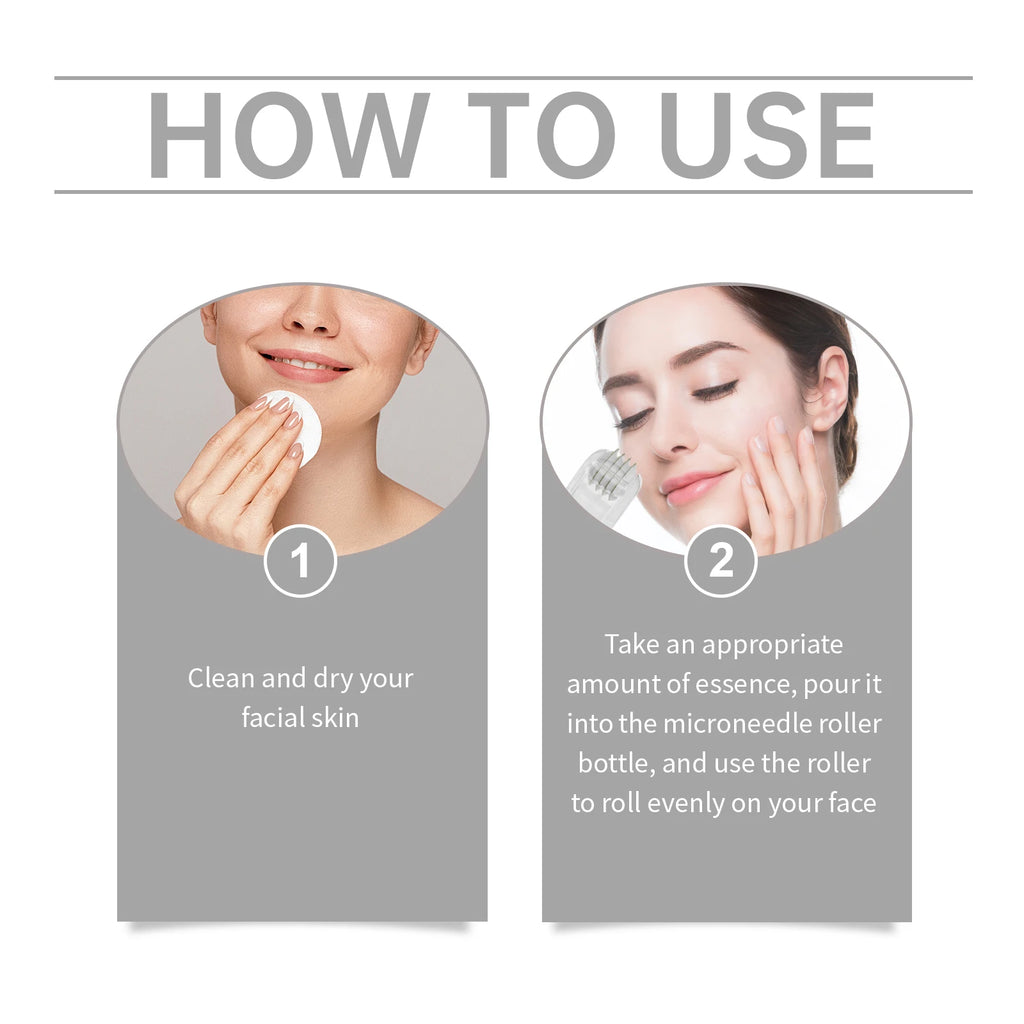 Facial Microneedle Roller Set 0.25mm Skincare Tool with Hyaluronic acid Moisturizing Serum for Deep Hydration Lock Moisturizer Zpaxo