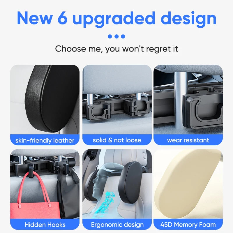 Car Seat Headrest Adjustable Side Head Support Telescopic Cervical