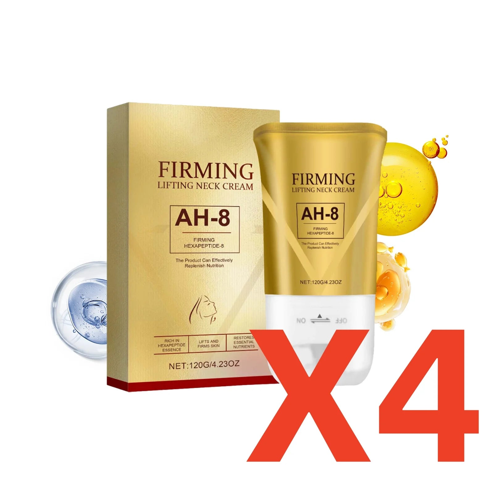 Jaysuing Neck Firming Roller Cream – Wrinkles & Double Chin Neck Firming Cream Zpaxo 4X120g boxed