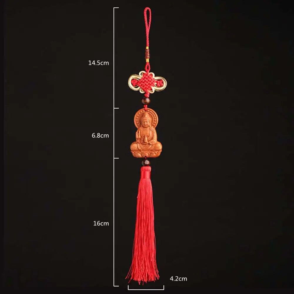 Pendant Lotus Guanyin Art Sculpture Peach Wood Car Decoration Guanyin Pendant Interior Accessories Car Pendant Car Ornaments Zpaxo