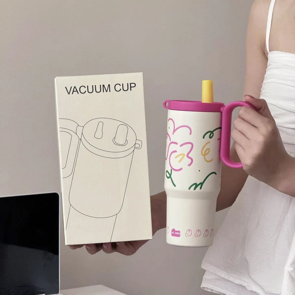 720ml 316 Stainless Steel Vacuum Tumbler | Hot & Cold Flask Vacuum Insulated Tumbler Zpaxo Rose red 720ML