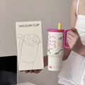 720ml 316 Stainless Steel Vacuum Tumbler | Hot & Cold Flask Vacuum Insulated Tumbler Zpaxo Rose red 720ML
