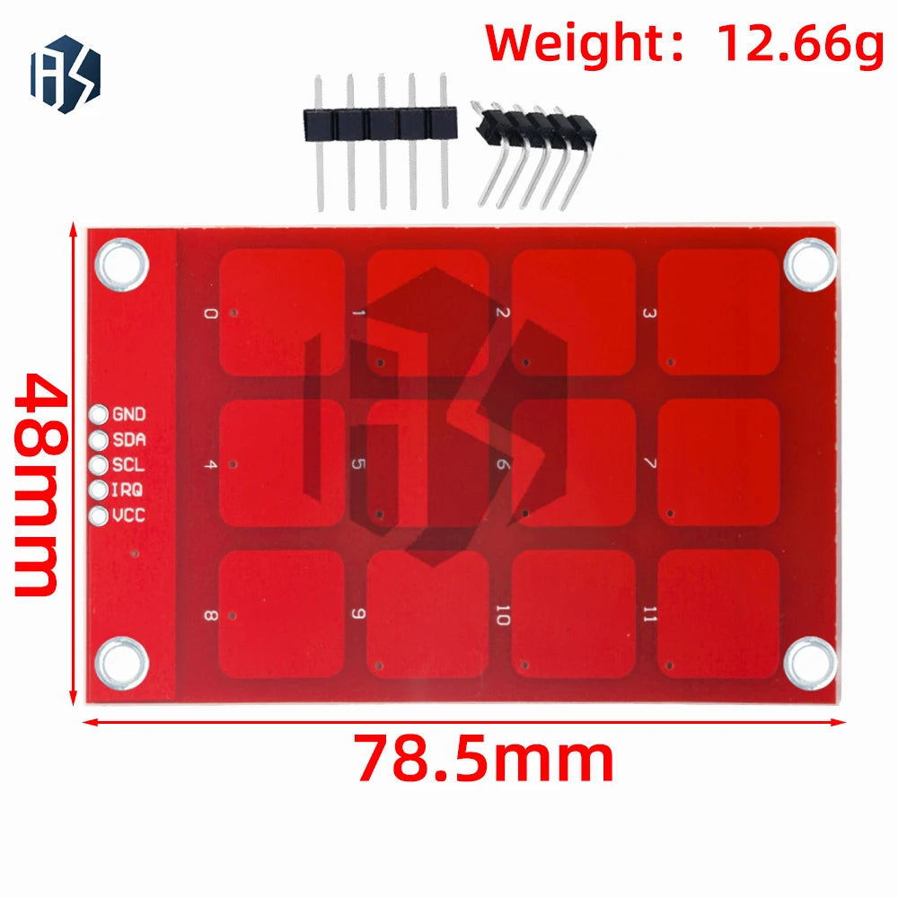 12-Button Capacitive Touch Keypad MPR121 I2C Interface Sensor Module Zpaxo