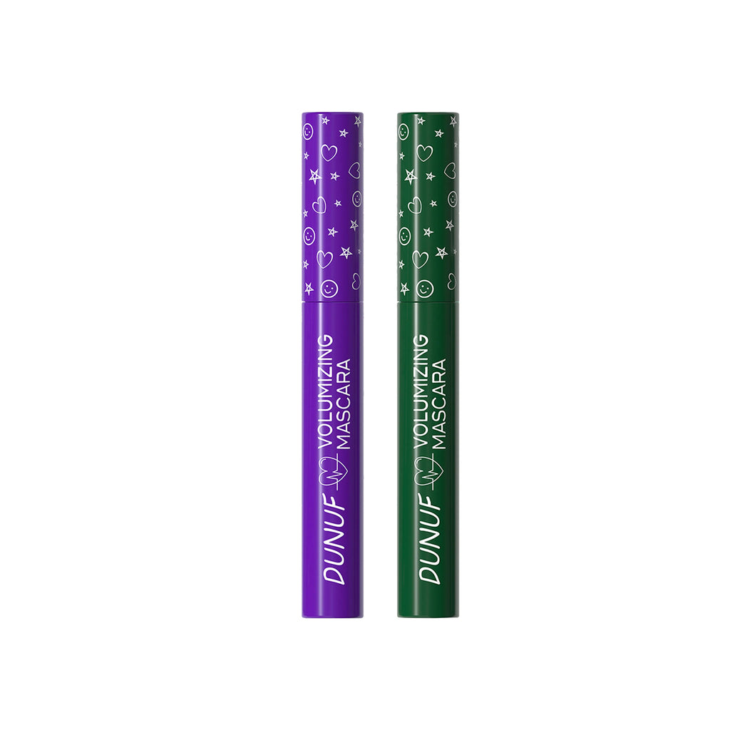 2pcs Green Purple Slender Curly Mascara, Color Mascara Waterproof Not Easy To Smudge, Portable Fine Brush Head，Holiday Makeup Zpaxo 06 08