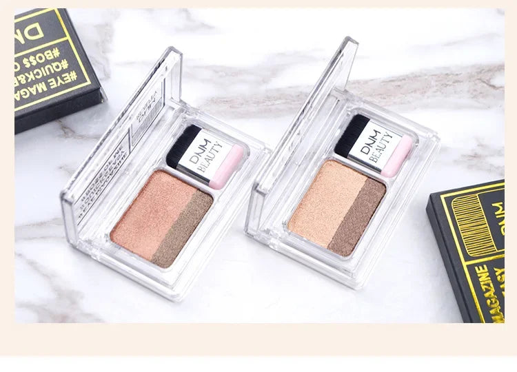 Two-color Matte Eye Shadow Double Small Box Lazy Easy Carry Eyeshadow