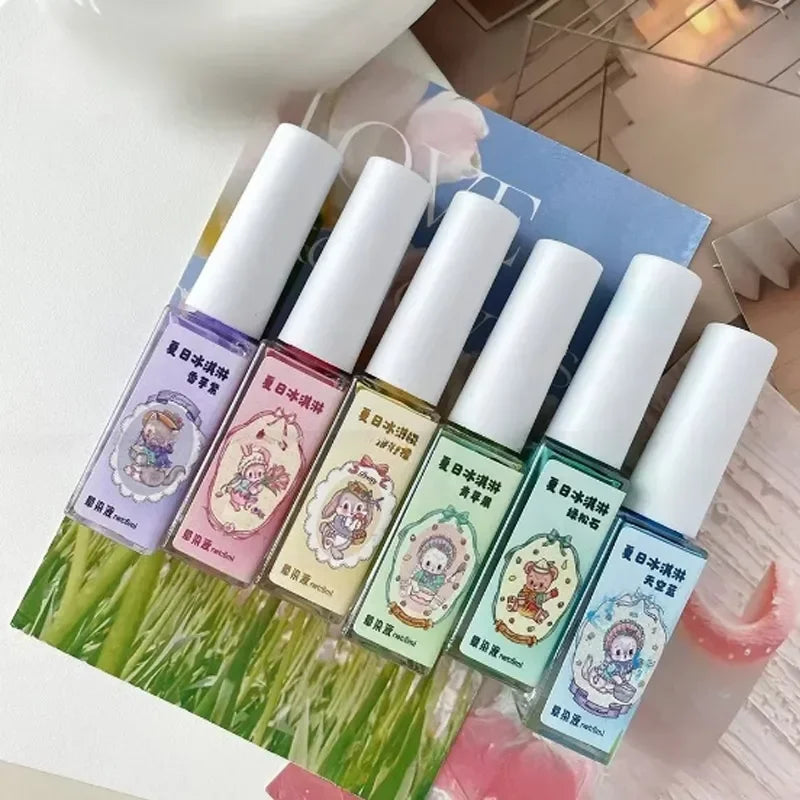 Hot Nail Art 6 Colors 6ML Summer Ice Cream Nail Dye Solution Creative Nail Pattern DIY Design Dye Solution Women Nail Decoration Zpaxo