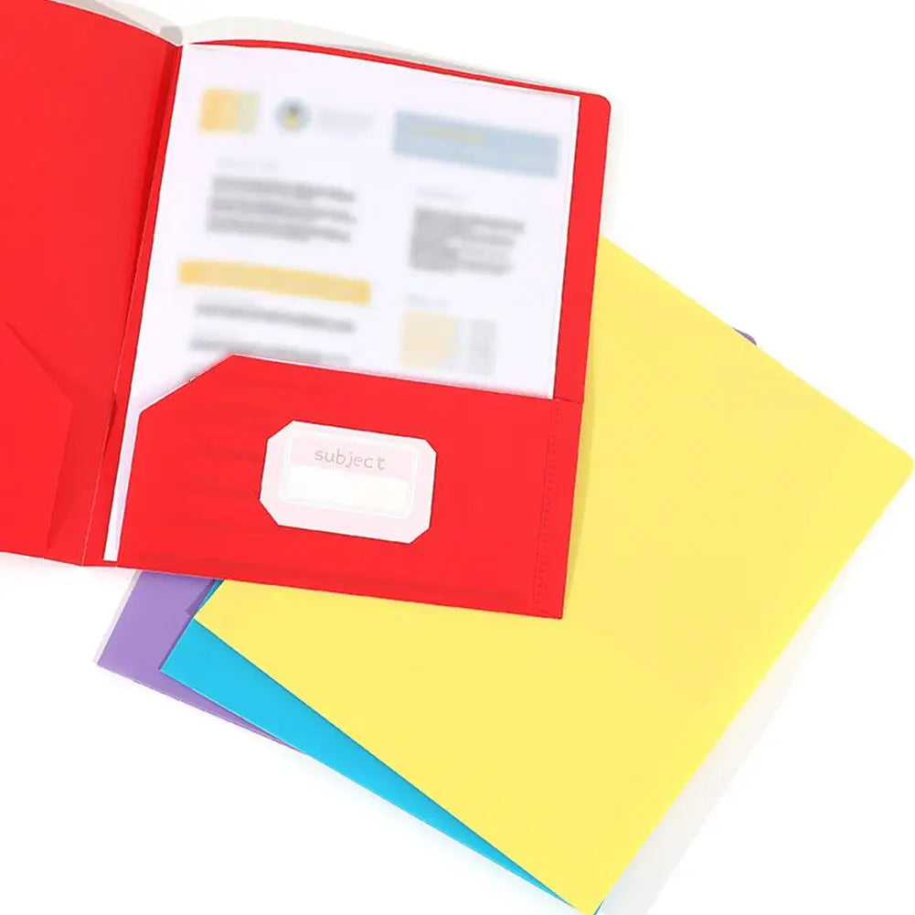 Plastic File Folder 2 Pockets & Business Card Slot | A4 Letter Plastic File Folder Zpaxo