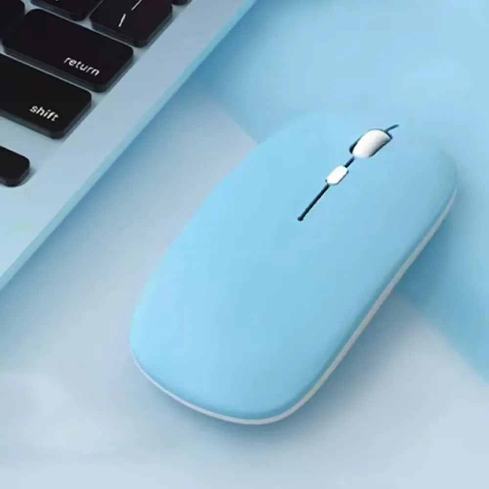 Wireless Mouse Bluetooth Silent 2.4G Dual-mode Ergonomic Morandi Color Portable Laptops Mice For Computer PC Office Gaming Mouse Zpaxo Sky Blue