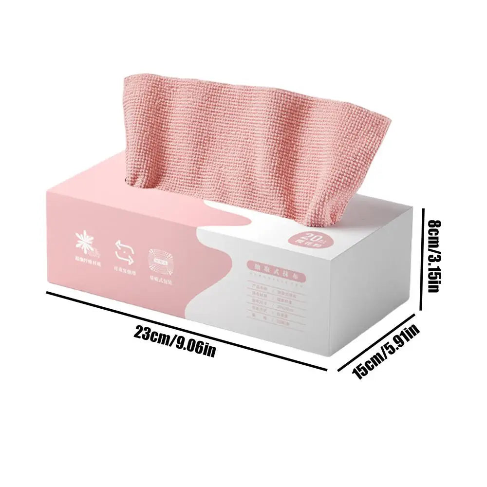 20-Pack Microfiber Cleaning Rags with Pull-Out Dispenser Box Microfiber Cleaning Rags Zpaxo Pink