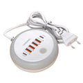 50W 6-Port USB Charging Station – Type-C Fast Charger Night Light USB Charging Station Zpaxo EU Plug