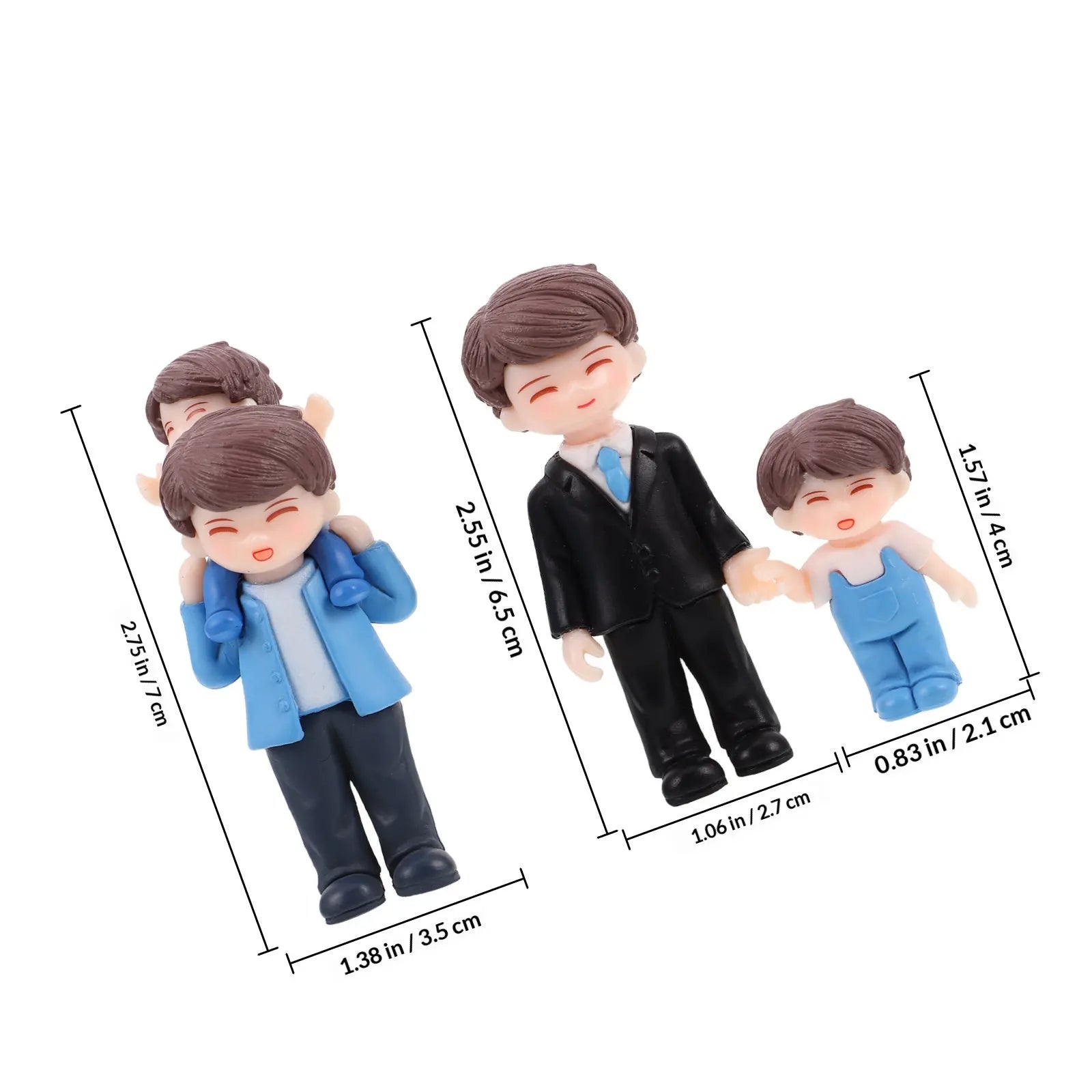 Resin Father Child Decoration Mini Sculpture Desktop Shelf Living