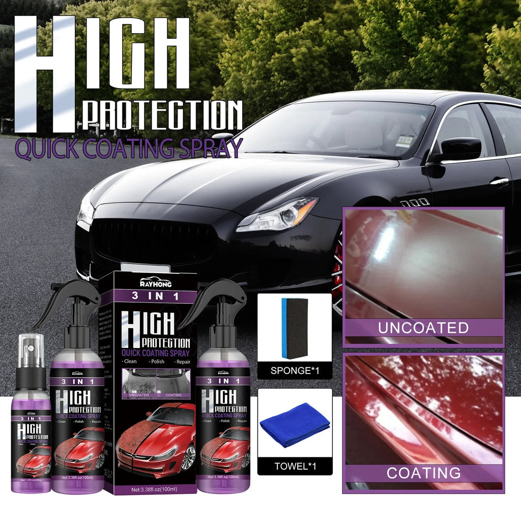 3-in-1 Nano Ceramic Coating Spray – Car Polish & Wax
