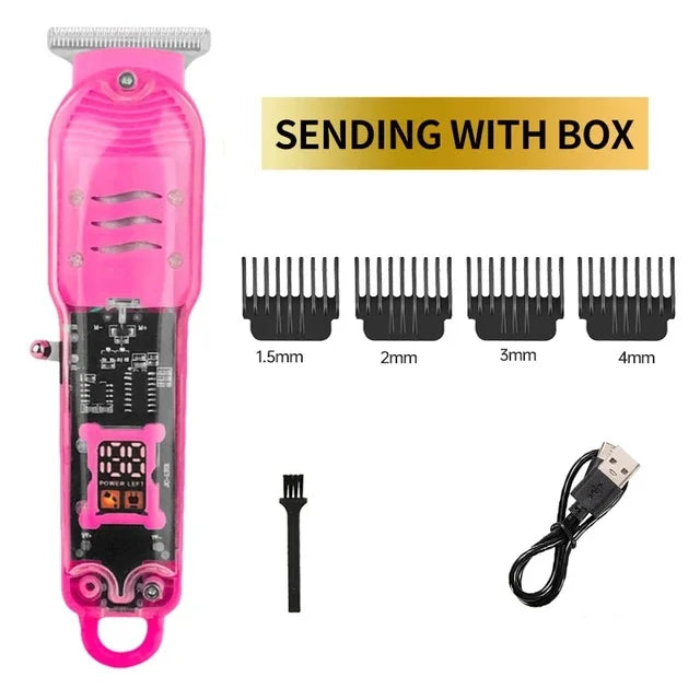 2026 Hot-selling Wireless Charging Hair Clipper Professional Scissors Zpaxo Pink