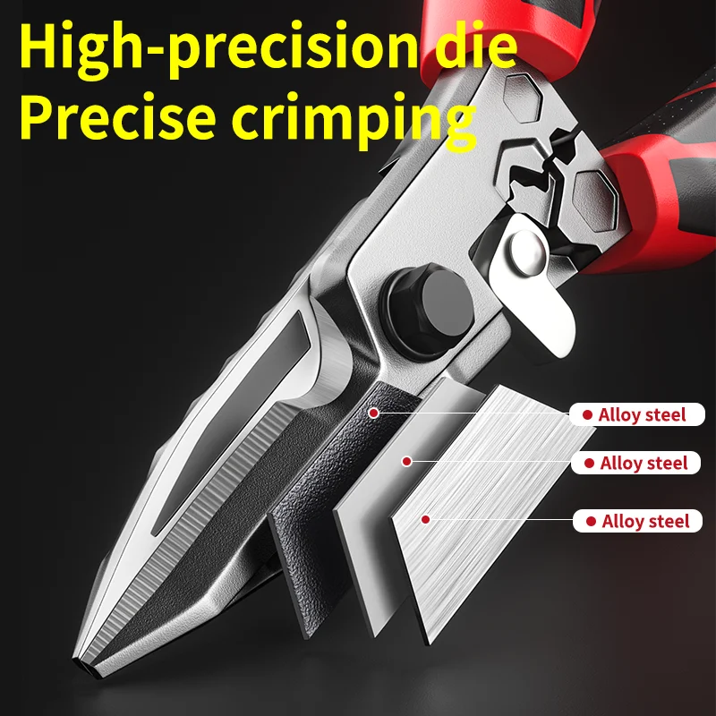 Multi-Functional Electrician Scissors, Crimping Wire Cutting Tool with Wrench Function for Metal Sheet and Cable Cutting Zpaxo