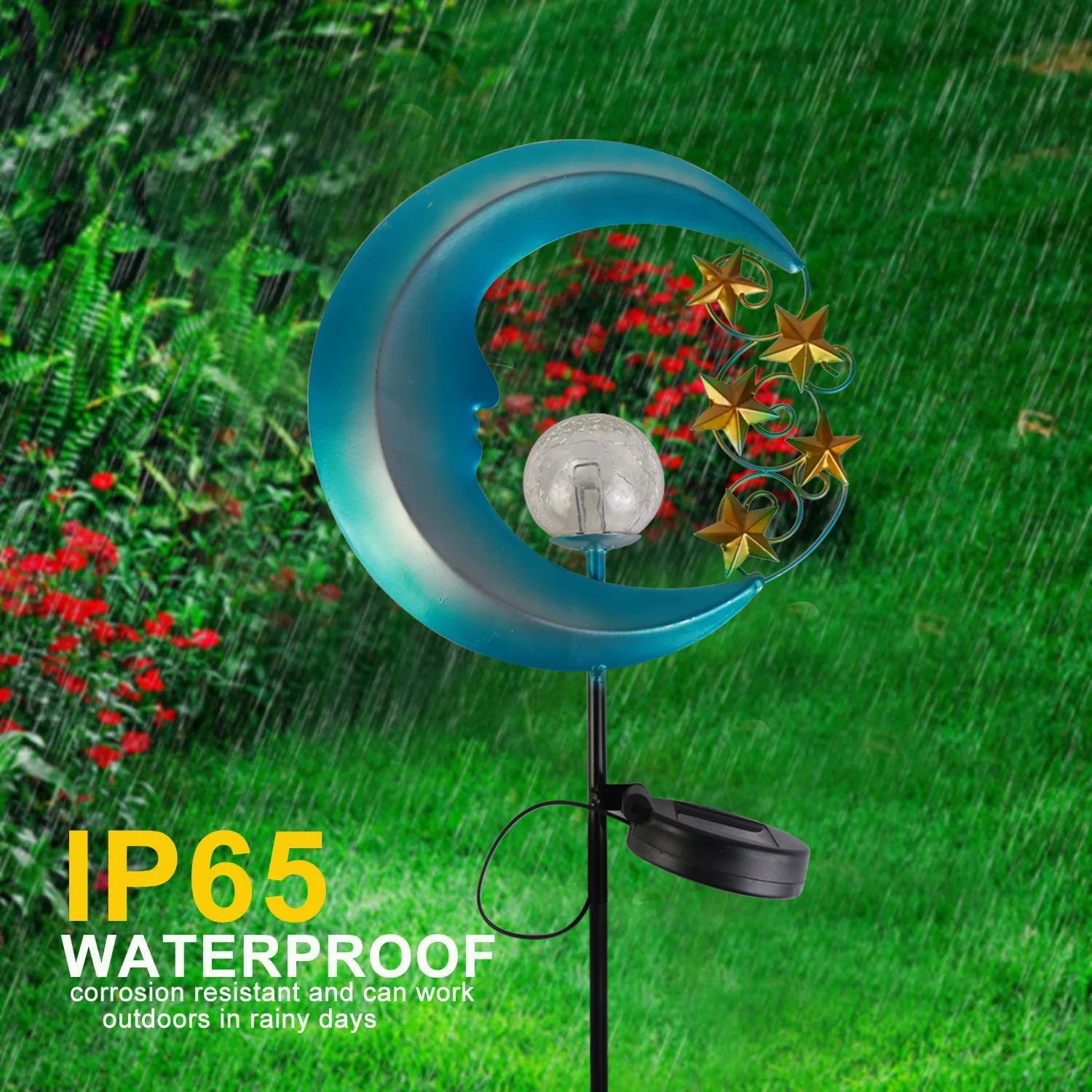 Blue Moon Solar Lighs Outdoor Powered Landscape Light Stars Ramadan Zpaxo