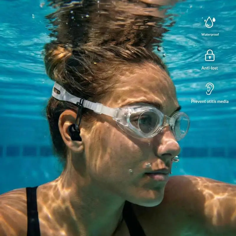 Silicone Swimming Ear Plugs with Lanyard & Nose Clip | 1 Pair Swimming Ear Plugs Zpaxo