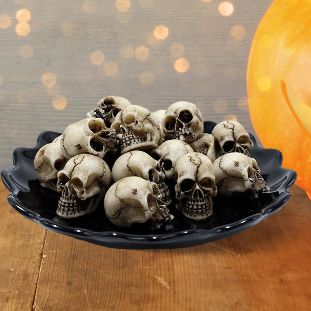20-200PCS Gothic Skull Mushroom Sculptures Halloween Decoration Skeleton Mushroom Ornament Landscape Garden Potted Plant Decor Zpaxo