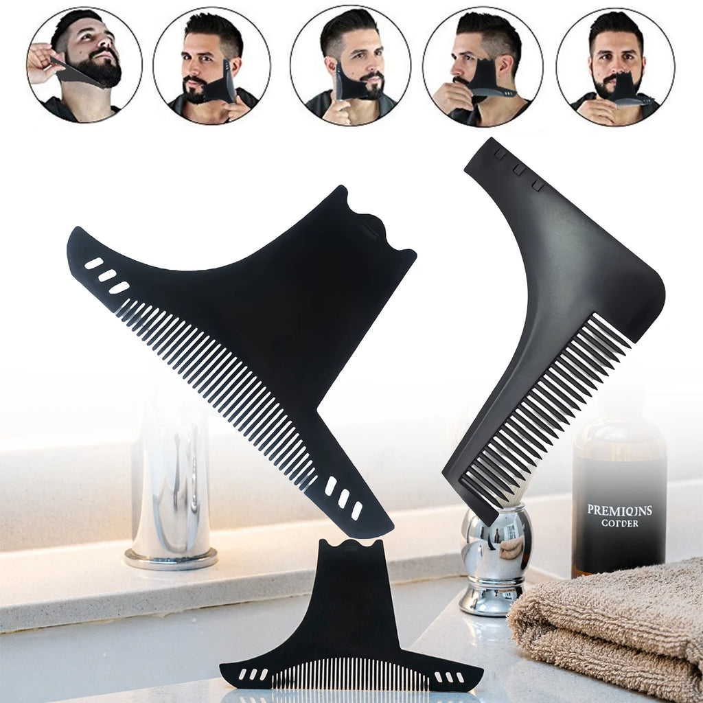 Beard Shaping Tool & Comb – Non-Slip Line Up Guide for Men