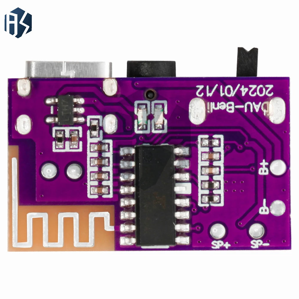 5W Bluetooth 5.4 Audio Amplifier Board – TWS Stereo Pairing, 3.5-5V Wide Voltage Input (USB/Lithium Powered) for DIY Speakers Zpaxo