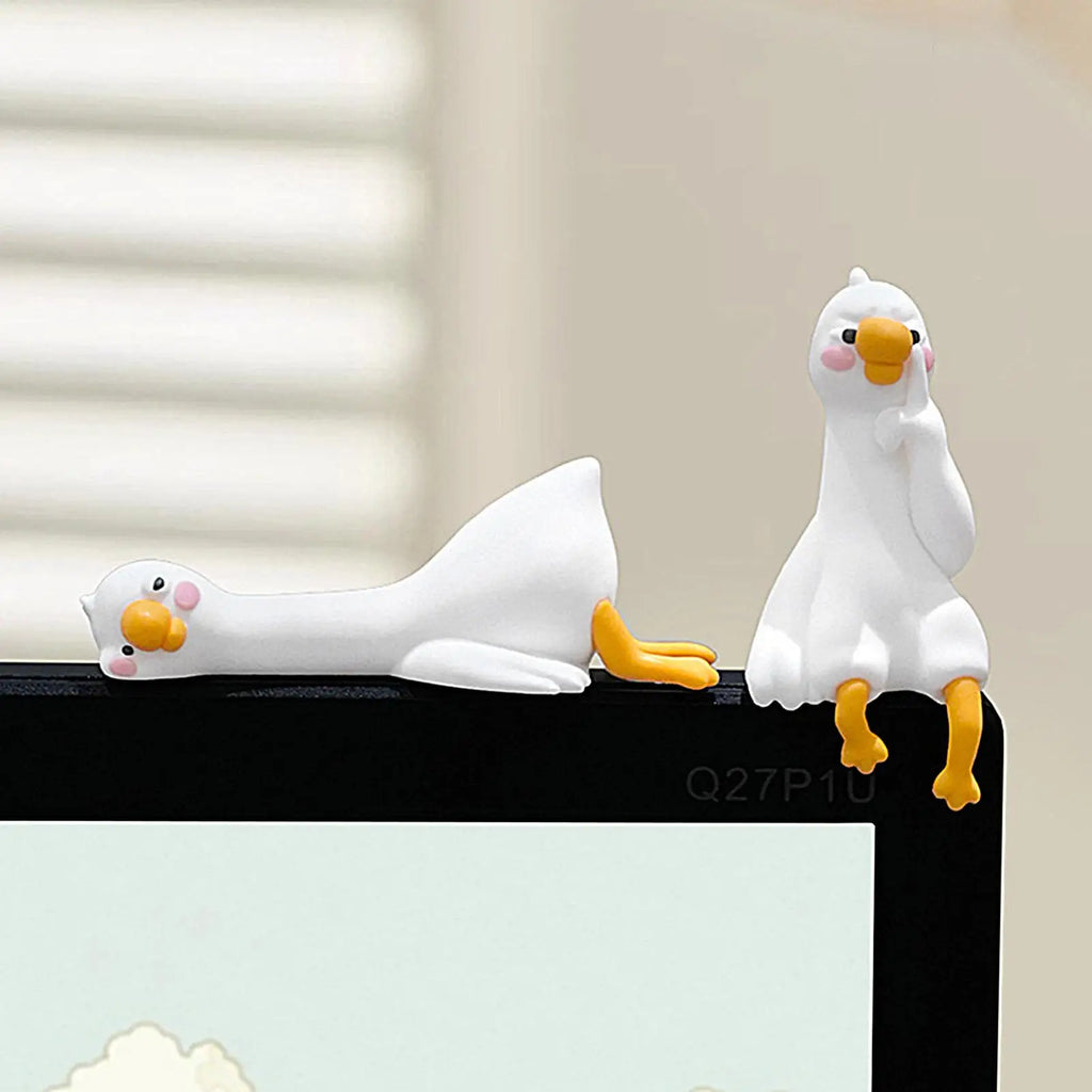 Computer Monitor Decor Figurines Geese Picture Frame Animal Sculpture