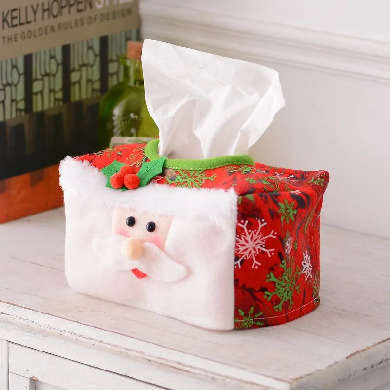 Christmas Tissue Paper Holder – Festive Tabletop Ornament Decor Christmas Tabletop Decor Zpaxo