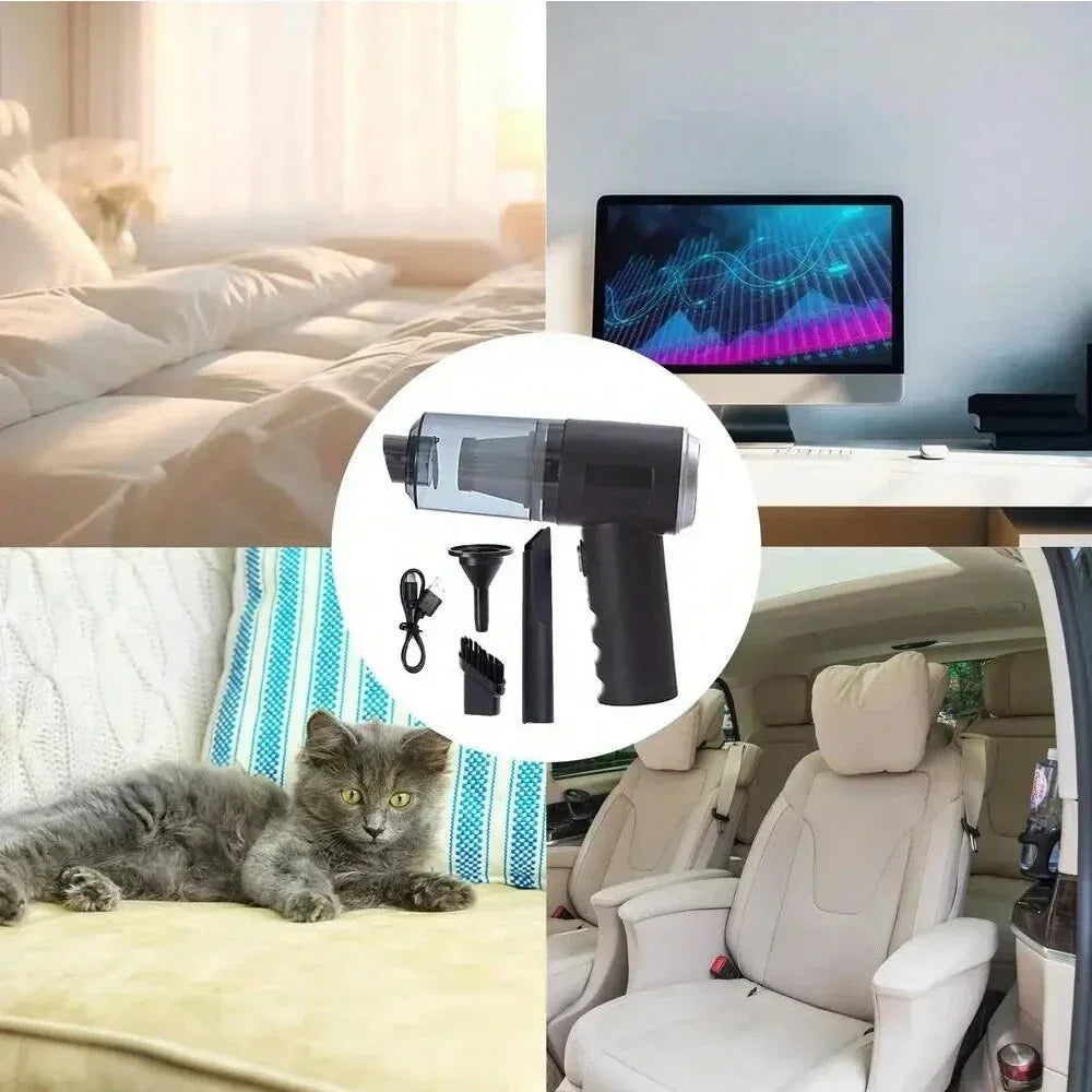 1pc Wireless Vacuum Cleaner Dual Use for Home and Car 120W High Power Powerful Vacuum Cleaner Black Zpaxo