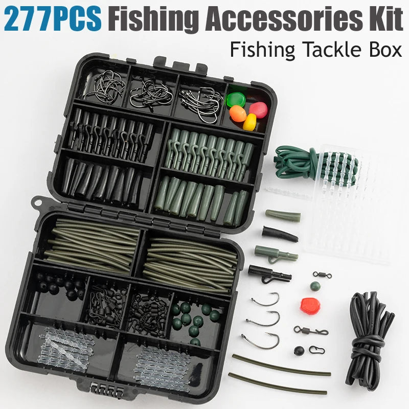 277-Piece Carp Fishing Rigs Kit – Swivels, Hooks & Lures Fishing Rigs Kit Zpaxo