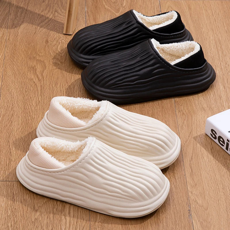 Winter Women Cotton Slippers Warm Non-slip Thick Bottom Slides Soft