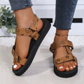 2026 Summer Women's Fashionable Flat Beach Sandals Women Outdoor Fish Zpaxo camel 42