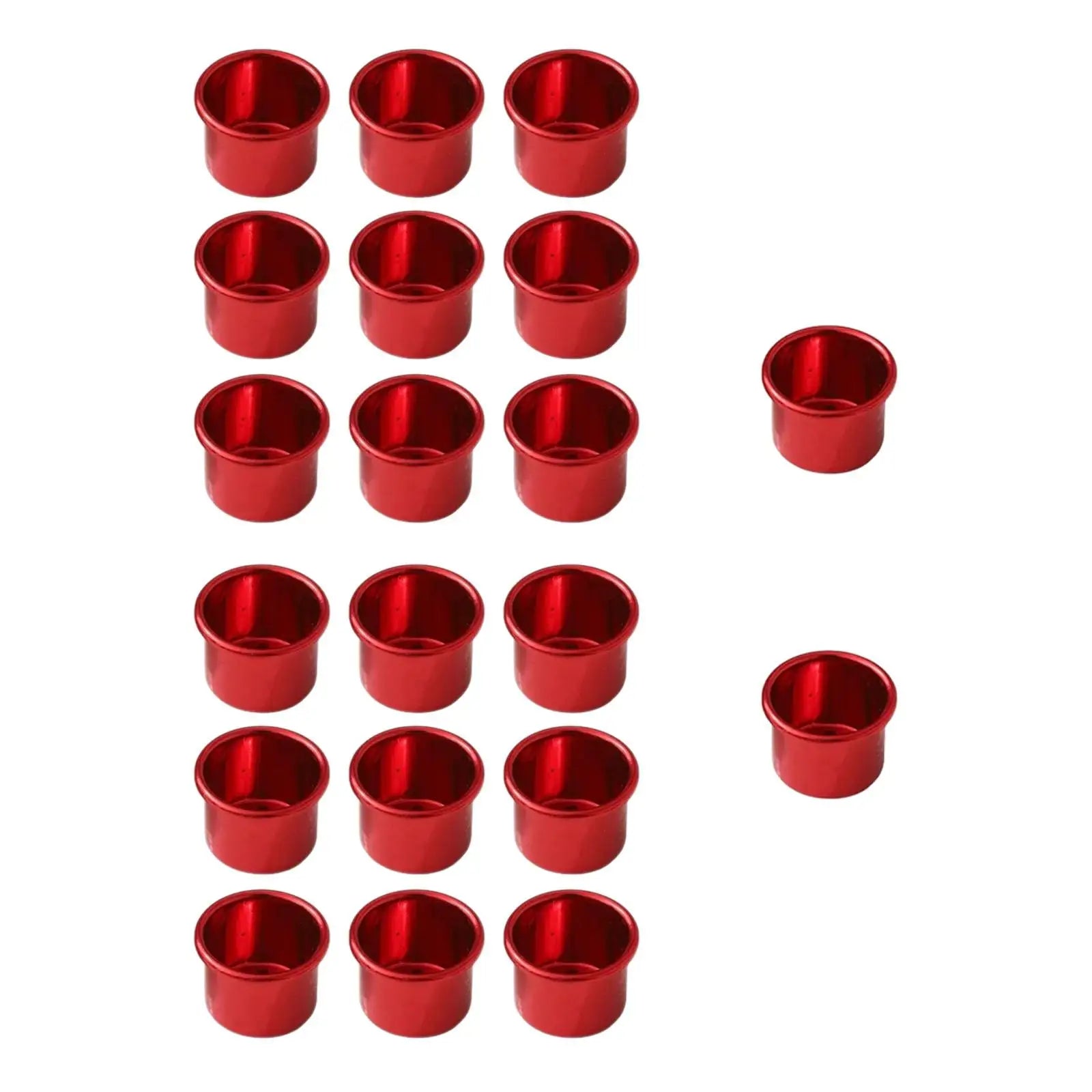 20-Pack Metal Tealight Candle Cups – Tabletop Candelabra Set Tealight Candle Holders Zpaxo Red