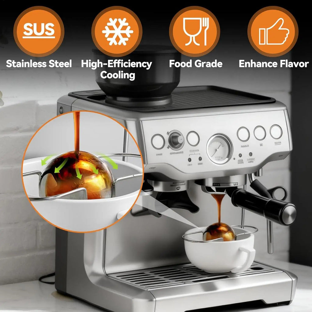 Espresso Cooler Ball Stainless Steel Reusable Chilling Sphere Metal