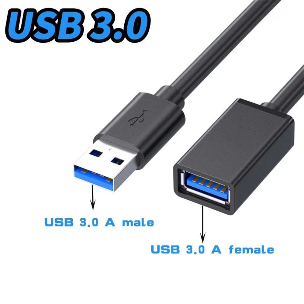 5Gbps USB 3.0 Extension Cable – Male to Female USB-A Extender USB Extension Cable Zpaxo