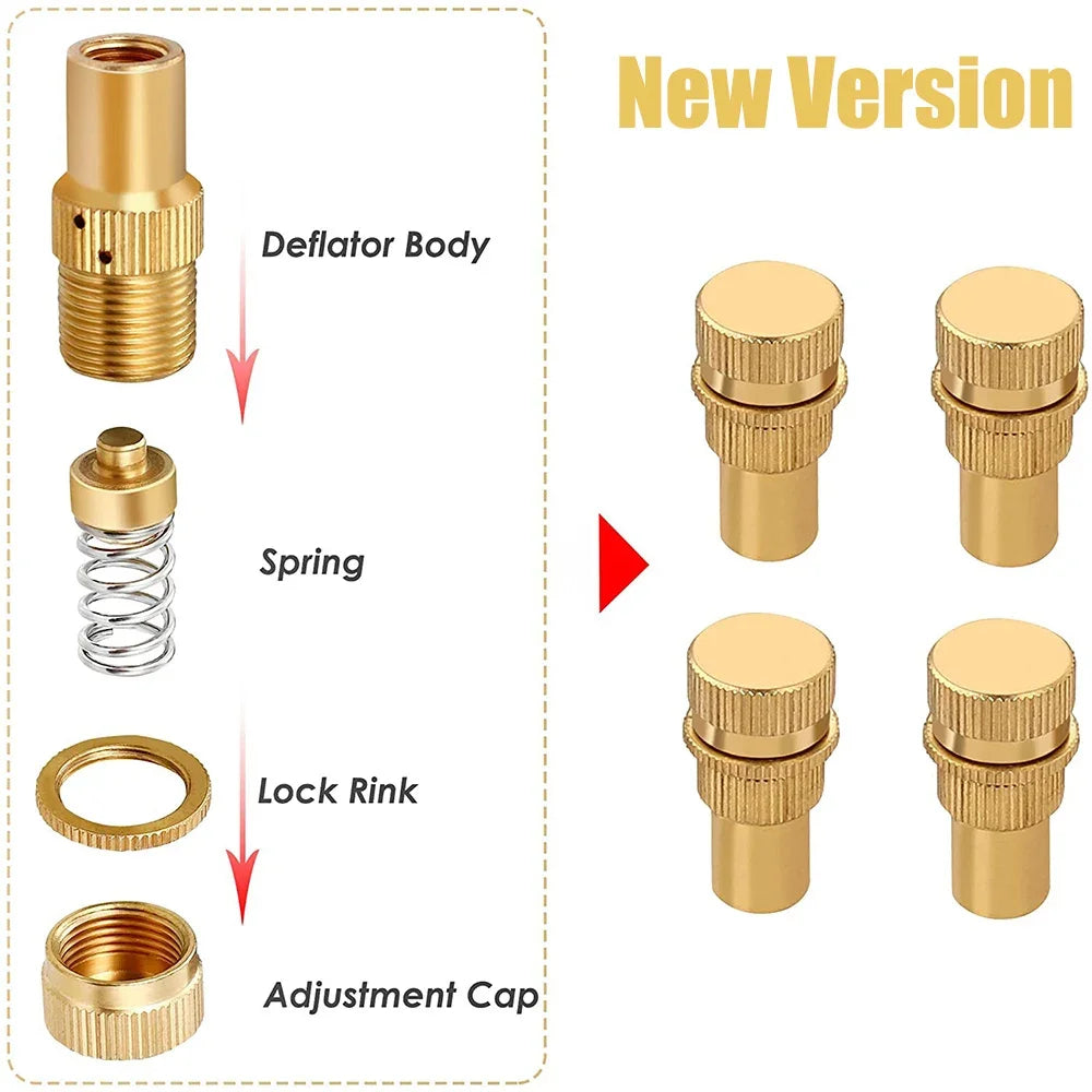 Universal Brass Tire Deflators – Automatic 6-30 PSI Offroad Kit