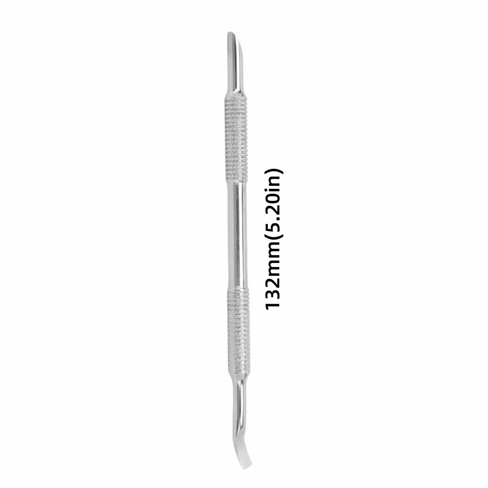 Stainless Steel Double Ended Cuticle Pusher Beveled Bent Blade Zpaxo