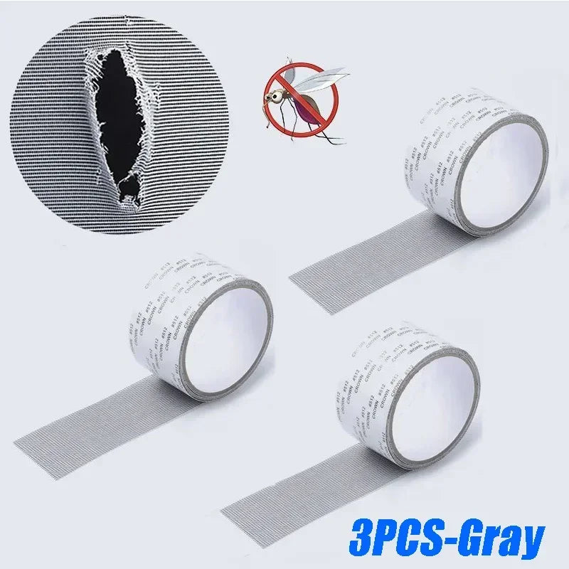 Window Screen Tape Anti-mosquito Screen Repair Subsidy Door Curtain Mosquito Net Hole Patch Repair Self-adhesive Screen Tape Zpaxo 3PCS-GRAY