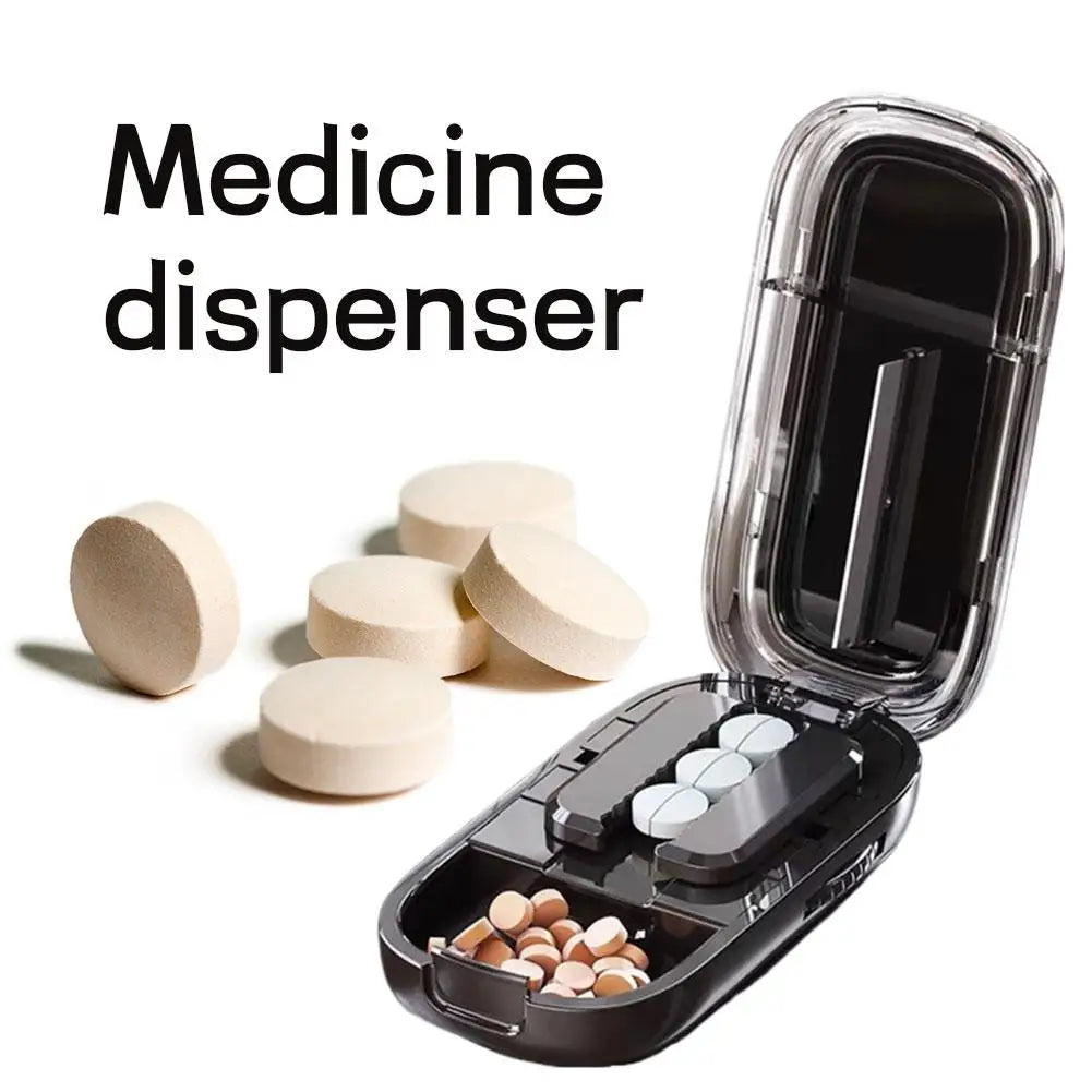 Adjustable Quartering Pill Cutter Storage Box Portable Drug Tablet Medicine Dustproof Divider Organizer Crusher Pill Cutter Zpaxo