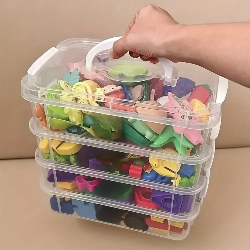 4-Layer Stackable Transparent Storage Box | Multi-Use Organizer