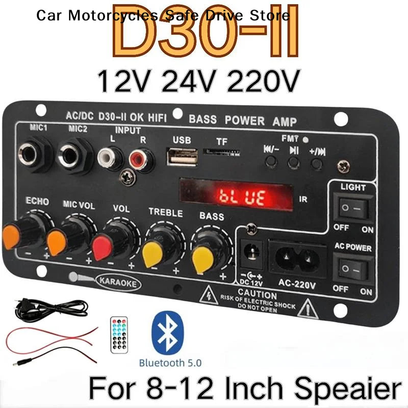 CMD30 D10 Amplifier 12V 24V Power Bluetooth Digital Display Car Audio