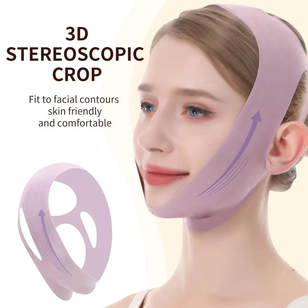 Portable Breathable Face Lifting Belt Resuable V Shaped Double Chin Zpaxo