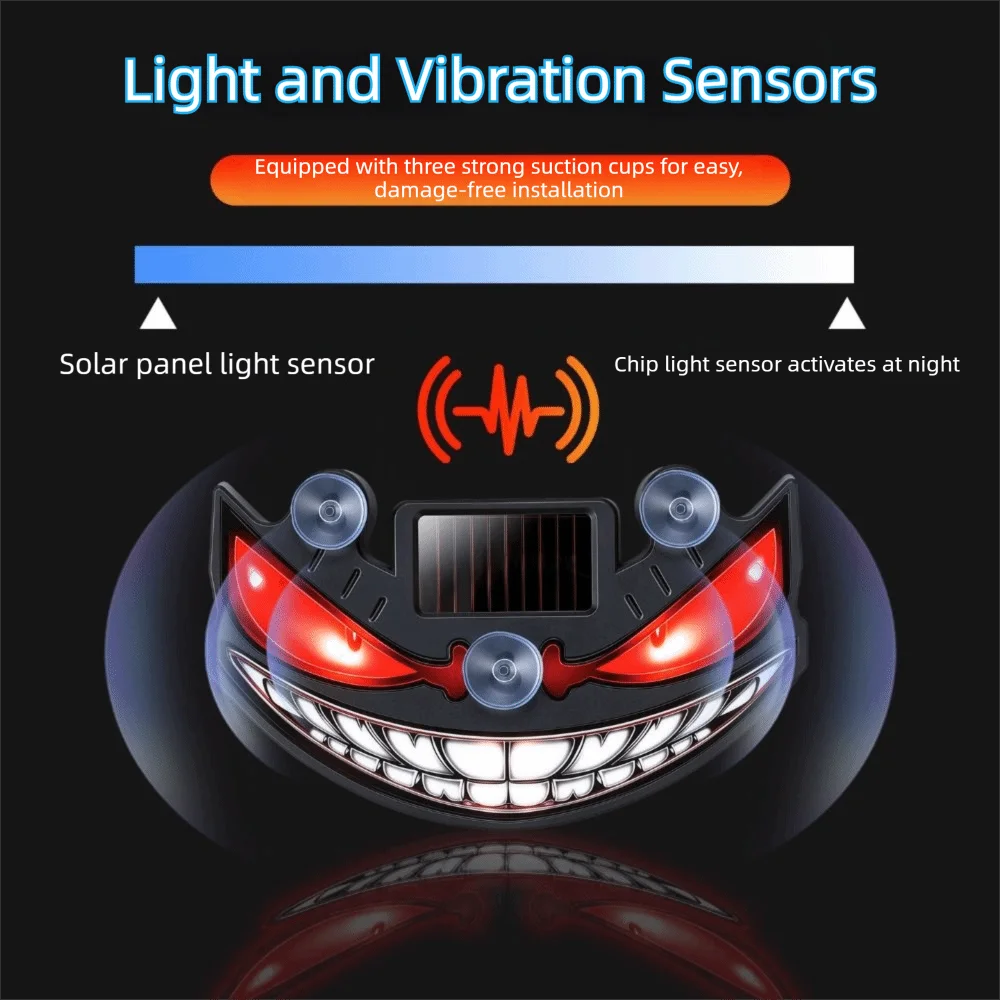 Blinking Moving Eyes Solar Demon Eye Light Suction Cup Installation Zpaxo