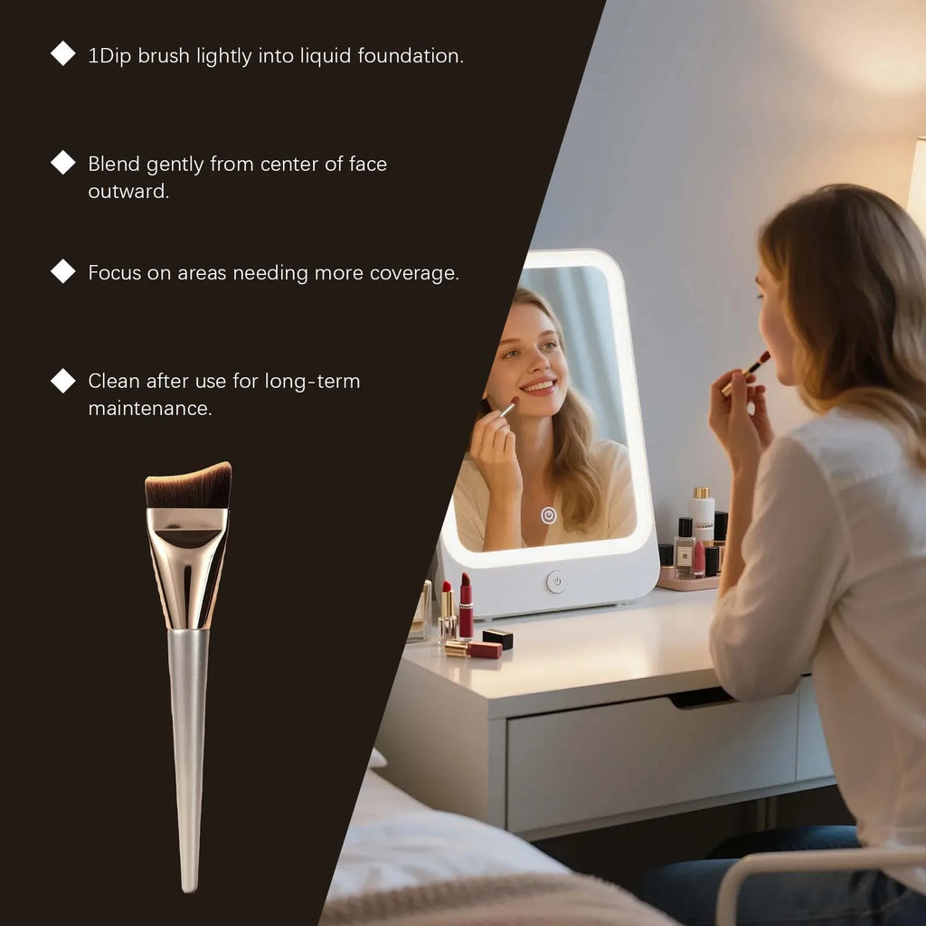 Even Coverage Flawless Base Soft Smooth Foundation Brush Easy Application High Powder Absorption Beauty Tool Flawless Makeup Zpaxo