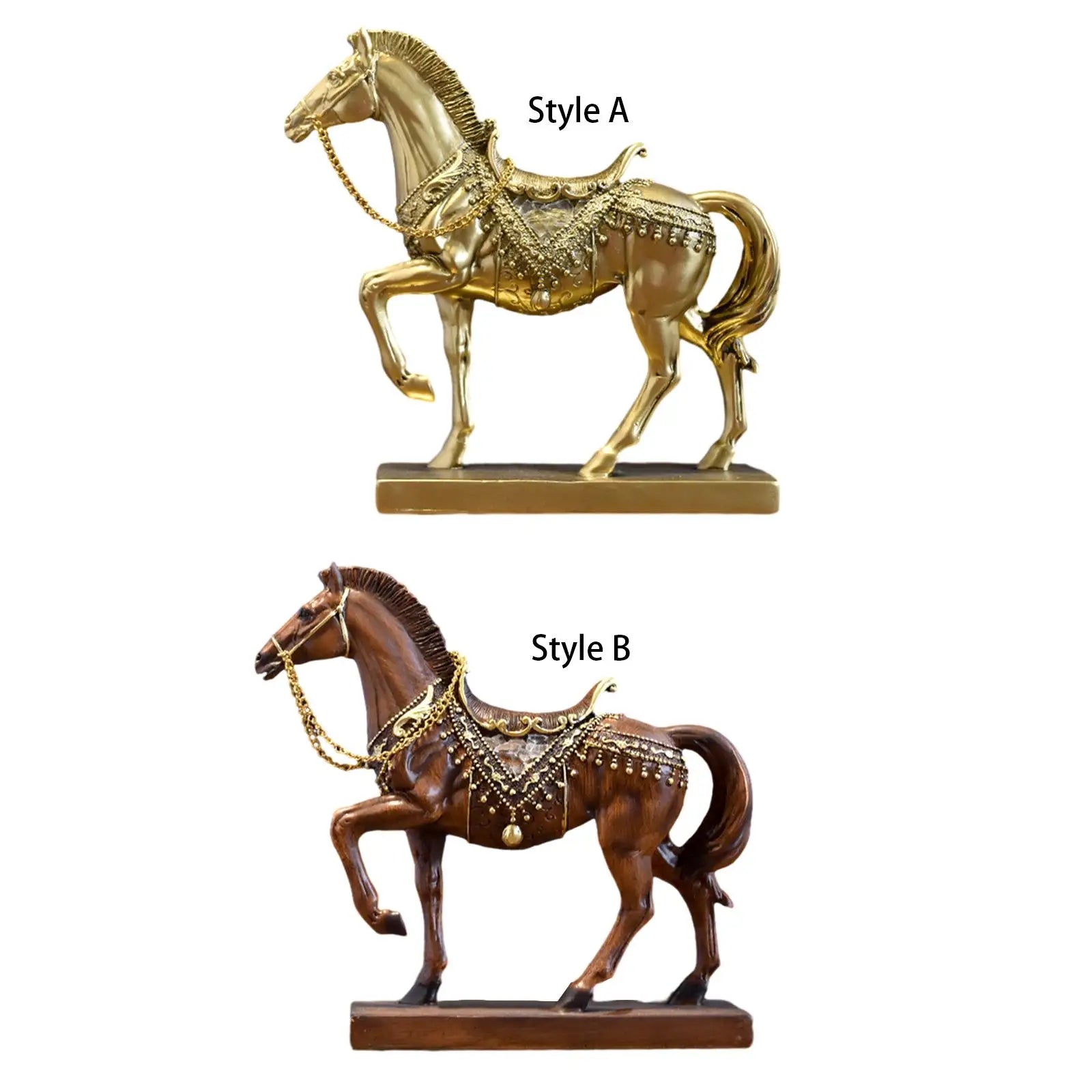 Resin Horse Figurine Sculpture | Desktop Home Décor Ornament Decorative Figurine Zpaxo