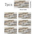 7Pcs Brick Pattern Wall Stickers 3D Peel and Stick Wall Paper Self Adhesive Wall Tile Sticker for Kitchen Bathroom Home Decor Zpaxo J2503260-W-7