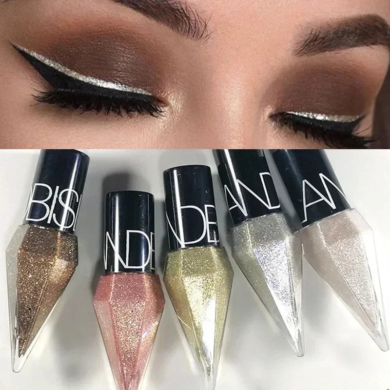 Shiny Eye Liners Pigment Silver Rose Gold Liquid Glitter Eyeshadow