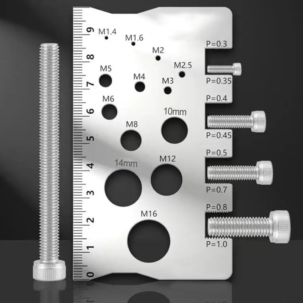 Screw Thread Pitch Gauge Ruler Anti-slip Metric Angle Model Measuring